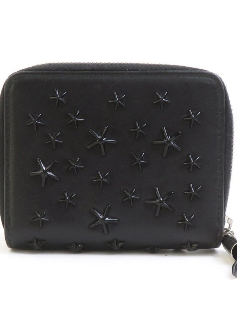 JIMMY CHOO Bifold Wallet black leather/metal